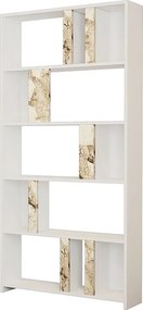 Nowoczesny regał na książki – 90 x 180 x 20 cm – Biały – Płyta wiórowa pokryta melaminą