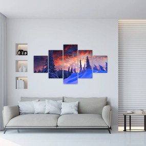 Obraz - Zimowy zmierzch (125x70 cm)