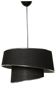 Lampa wisząca w czarno-srebrnym kolorze z tekstylnym kloszem ø 32 cm Barette – Opviq lights