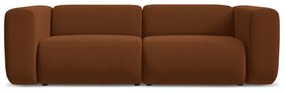 Pomarańczowa/brązowa aksamitna sofa 228 cm Ekahi – Makamii