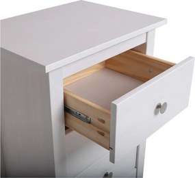 Biała wysoka komoda z litego drewna sosnowego 46x80 cm Berna – Marckeric