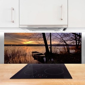 Dekor Szklany do Kuchni Samotna Łódź Pod Żaglami