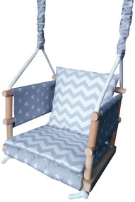 Szara drewniana huśtawka dziecięca 3w1 N0-K37