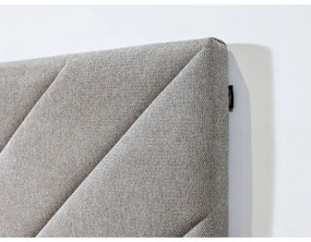 Beżowe tapicerowane łóżko dwuosobowe ze stelażem 140x190 cm Romane – Bobochic Paris