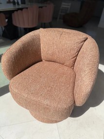 Fotel designerski BRISTEN, obrotowy, w kolorze karmelu