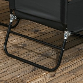 Outsunny Zestaw 2 składanych leżaków ogrodowych z 5-stopniową regulacją oparcia, do 120 kg | Aosom PL