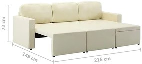 Rozkładana sofa modułowa jasnokremowa - Odi 4Q