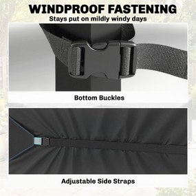 Outsunny Osłona na Meble Ogrodowe Zimowa Wodoodporna Odporny na Wiatr Anti-UV Pokrowiec 420D Oxford 180x120x74 cm Czarny | Aosom PL