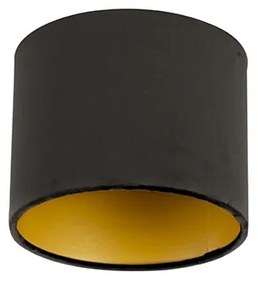 Abajur de veludo preto 18/18/14 com interior dourado