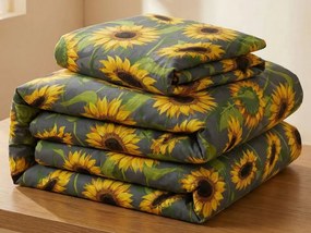 PrzytulneMieszkanie.pl PrzytulneMieszkanie.pl Pościel bawełniana SUNFLOWER szara Rozmiar pościeli: 70 x 90 cm | 140 x 200 cm