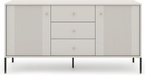 Komoda do Salonu Sypialni SOFT 154 cm Kaszmir Ryflowana Dwudrzwiowa z Szufladami Nowoczesna