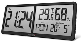ELDONEX ECL-1110-BK - Cyfrowy zegar ścienny TimeCheck 4xAA czarny