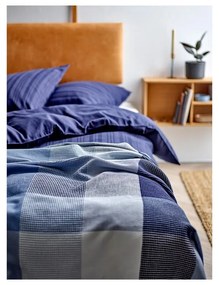 Ciemnoniebieska adamaszkowa pościel jednoosobowa 140x220 cm Noble – Södahl