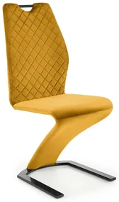 Krzesło tapicerowane K442 VELVET musztardowy HALMAR