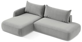 Jasnoszary rozkładany narożnik (lewostronny/z szezlongiem) Hale – Makamii
