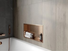 Mexen X-Wall-R półka wnękowa z kołnierzem 60 x 30 cm, miedź szczotkowana - 19C0603010