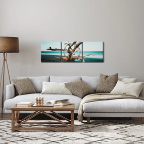 Obraz -  Wyłowiono na plaży (z zegarem) (90x30 cm)