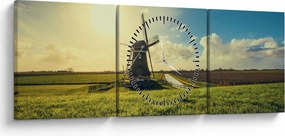Obraz - Wiatrak (z zegarem) (90x30 cm)