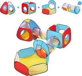 Namiot do Gry 5 w 1 dla Dzieci SucceBuy z Tunelem, Koszykiem do Koszykówki dla Małych, Chłopców i Dziewek