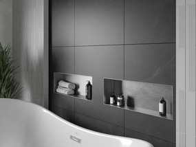 Mexen X-Wall-NR półka wnękowa bez kołnierza 60 x 20 cm, inox - 1911602010