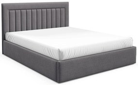 Ciemnoszare łóżko z pikowanym zagłówkiem 3 rozmiary T2-H74