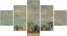 Obraz - Eugène Boudin, Beach Scene, reprodukcje (125x70 cm)