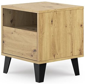 Szafka nocna na nóżkach z szufladą dąb artisan - Bilgo 7X