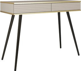 Toaletka: beżowa, nogi czarne, 102 x 80 x 50 cm, fronty żebrowane