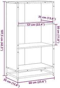 Czarny regał na książki B8-K17