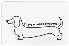 Biały dywanik łazienkowy okrzemkowy (z diatomitu) 39x60 cm Dachshund – Artsy Doormats