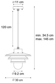 Zewnetrzna Designerska wisząca lampa zewnętrzna czarna IP44 - MortyDesignerski Oswietlenie zewnetrzne