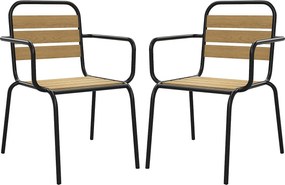 Zestaw 2 foteli ogrodowych sztaplowanych z polywoodu i metalu - Czarny - LYLIOS od MYLIA