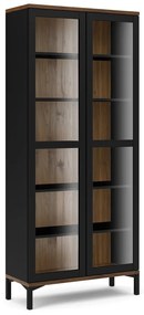 Czarno-naturalna witryna w dekorze orzecha 89x203x36 cm Roomers – Tvilum