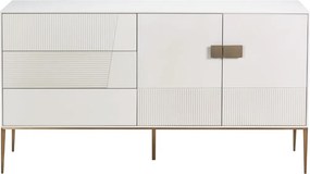 Komoda glamour z szufladami Stilig ST102A w kolorze złamanej bieli
