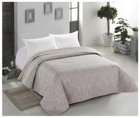 Dwustronna beżowa narzuta dwuosobowa AmeliaHome Decor, 200x220 cm