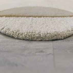 Szarobeżowy wełniany dywan tkany ręcznie 120x170 cm Mia Scallop Frame – Flair Rugs