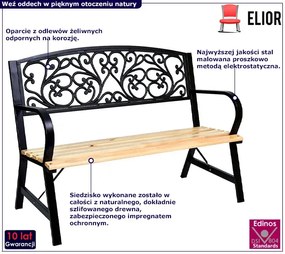 Ławka ogrodowa z oparciem i podłokietnikami S6-T87