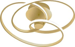 Diva - Nowoczesna lampa sufitowa LED z możliwością ściemniania, 40W - szczotkowane złoto, ciepłe światło 3000K, 2500lm, dyfuzor silikonowy