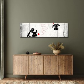 Obraz - Rysunek telefonu w stylu Banksy (170x50 cm)
