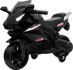 AIYAPLAY elektryczny motocykl dla dzieci, klakson, reflektory, funkcja muzyczna, 2,5 km/h, czarny