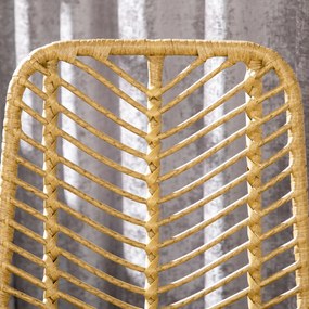 HOMCOM Hokery Barowe 2szt Elegancki Wygląd Rattan z Oparciem Maksymalny Komfort i Nowoczesny Styl Idealne do Kuchni i Salonu | Aosom PL