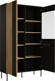 Masseno Witryna MERIDIAN 195 x 110,5 cm do Salonu stojąca Dąb