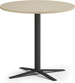 Stolik kawowy AURA, średnica 60 cm, czarna podstawa, brzoza