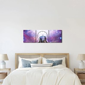 Obraz - Łączenie się z wszechświatem (z zegarem) (90x30 cm)