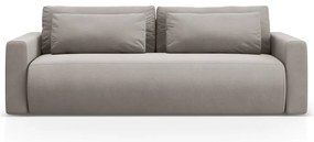 Jasnoszara aksamitna rozkładana sofa ze schowkiem 238 cm Belfast – Cosmopolitan Design