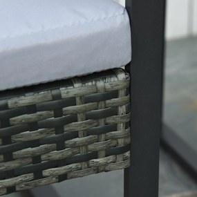 Outsunny Komplet stolik z krzesłami z technorattanu, 3-częściowy Komplet wypoczynkowy 63 cm x 57 cm x 76 cm