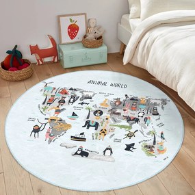 Jasnoniebieski dywan dziecięcy ø 80 cm Comfort – Mila Home