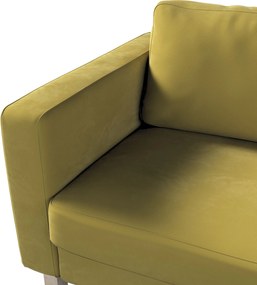 Pokrowiec na sofę Karlstad rozkładaną kolor zielony tkanina połyskliwa, welwetowa