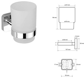 SAPHO IS004 Insia szklanka, szkło mleczne/chrom