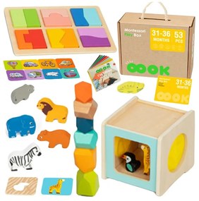 Tooky toy box pudełko xxl montessori edukacyjne 7w1 sensoryczne 31-36 mies.